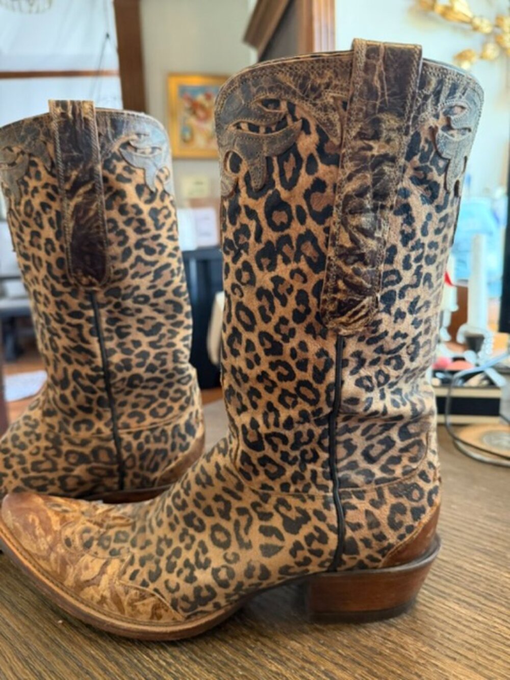 Lucchese RAREDiva Angiola Limited Ed. Cowboy Boots Women 9B Leopard Print 90/120 - Picture 5 of 15